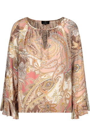 Monari Bluse 525 Mocca gemustert