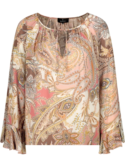Monari Bluse 525 Mocca gemustert