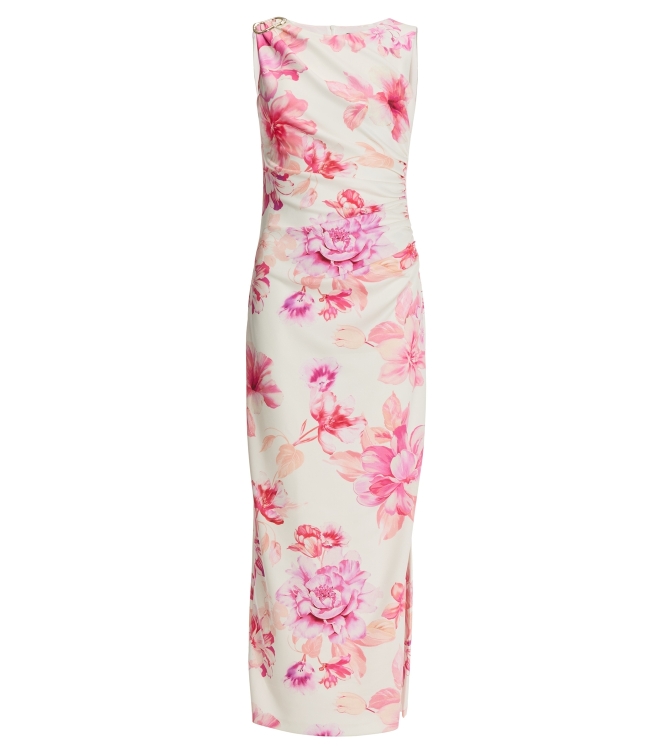 Swing Abendkleid aus bedrucktem Scuba mit 9448 Ivory/multi