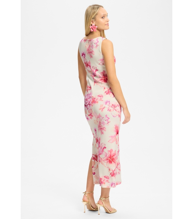 Swing Abendkleid aus bedrucktem Scuba mit 9448 Ivory/multi