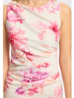 Swing Abendkleid aus bedrucktem Scuba mit 9448 Ivory/multi