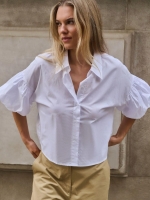 Yaya Blouse met volumineuze ballonm 00000 Pure white