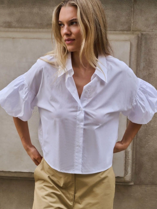 Yaya Blouse met volumineuze ballonm 00000 Pure white