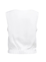 Yaya Mouwloze blouse met plooien en 00000 Pure white