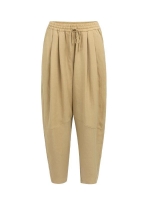 Yaya Geweven barrelbroek met elasti 990751 Safari brown dessin