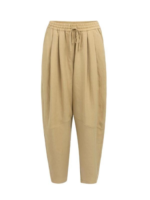 Yaya Geweven barrelbroek met elasti 990751 Safari brown dessin