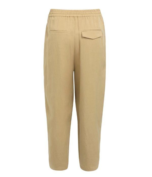 Yaya Geweven barrelbroek met elasti 990751 Safari brown dessin