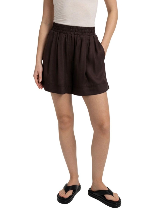 Yaya Geweven short met hoge taille