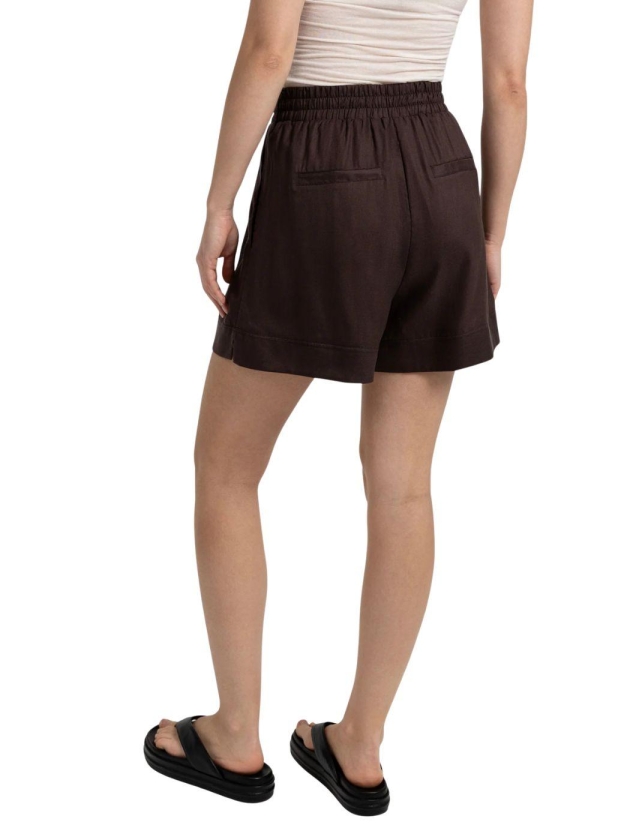 Yaya Geweven short met hoge taille