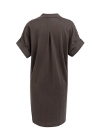 Yaya Jerseyjurk met geplooide pofmo 99074 Aubergine purple