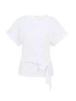 Yaya Top met ronde hals en knoopdet 00000 Pure white