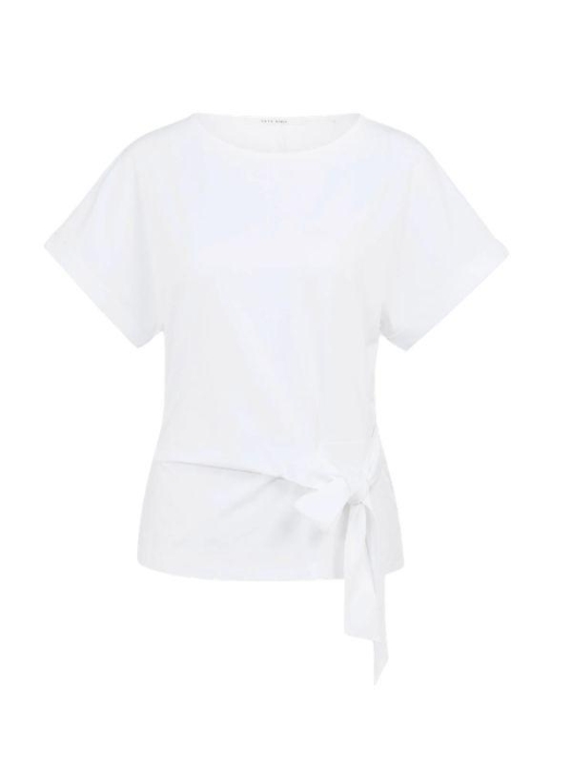 Yaya Top met ronde hals en knoopdet 00000 Pure white