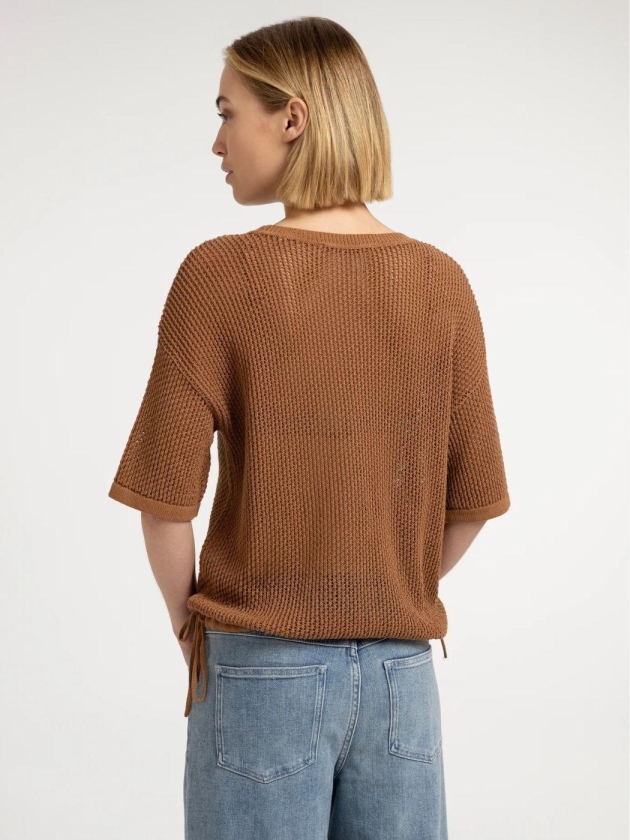 Yaya Trui met korte mouw en structu  foxtrot brown