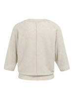 Yaya V-hals trui met zichtbare nade beige melange