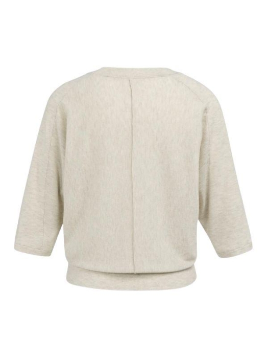 Yaya V-hals trui met zichtbare nade beige melange