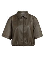 Yaya Blousejack met gecoate afwerki delicioso brown