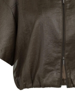 Yaya Blousejack met gecoate afwerki delicioso brown