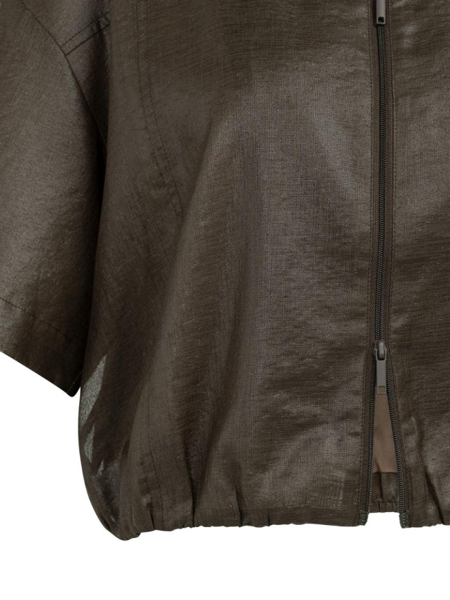 Yaya Blousejack met gecoate afwerki delicioso brown