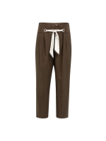 Yaya High-waist rechte broek met sj 90840 declicioso brown