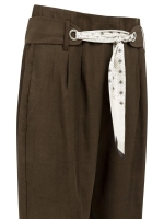 Yaya High-waist rechte broek met sj 90840 declicioso brown