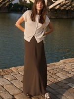 Yaya Maxirok in A-lijn van geweven slate black brown