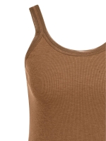 Yaya Singlet met mesh rand foxtrot brown