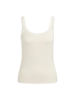 Yaya Singlet met mesh rand beige           