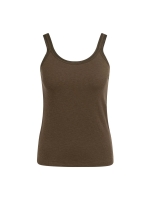 Yaya Singlet met mesh rand slate black brown