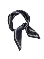 Yaya Small scarf satin twill with p beige dessin