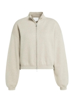 Yaya Jacquard vest met lange mouwen 611032 Pure cashmere grey mel