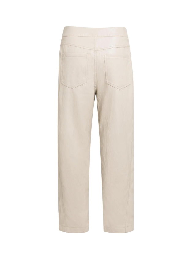 Yaya Kunstleren broek met wortelmod 61103 Pure cashmere grey