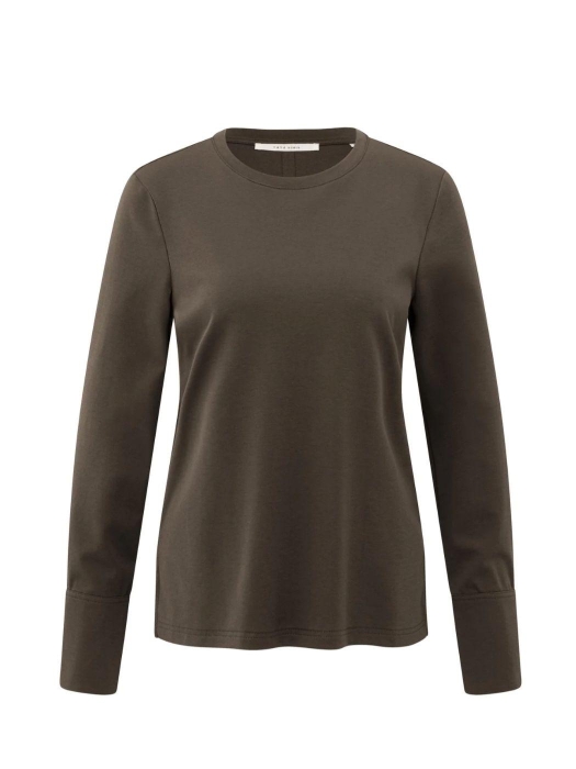 Yaya Jersey top met lange mouwen en 00000 Pure white