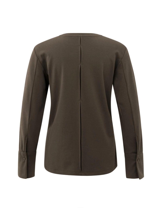 Yaya Jersey top met lange mouwen en 00000 Pure white