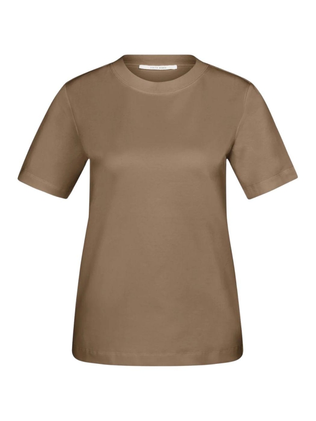 Yaya Basic T-shirt met korte mouwen 906172 Teak brown melange