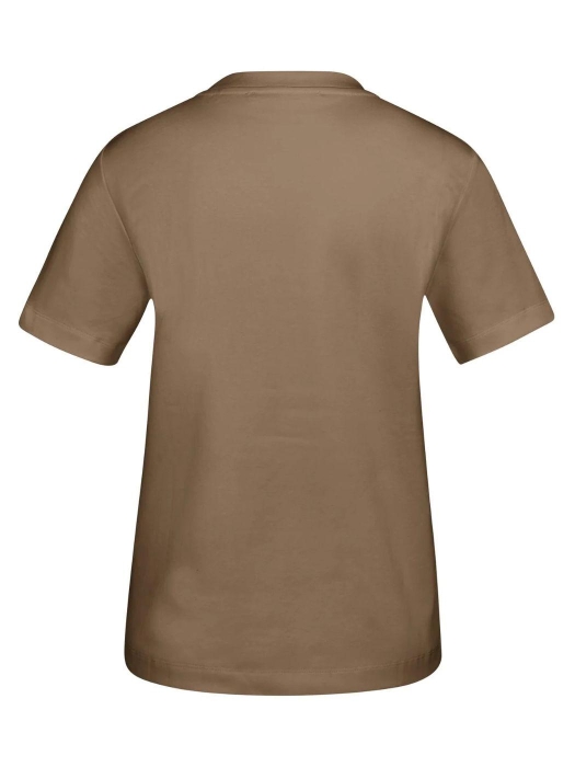 Yaya Basic T-shirt met korte mouwen 906172 Teak brown melange