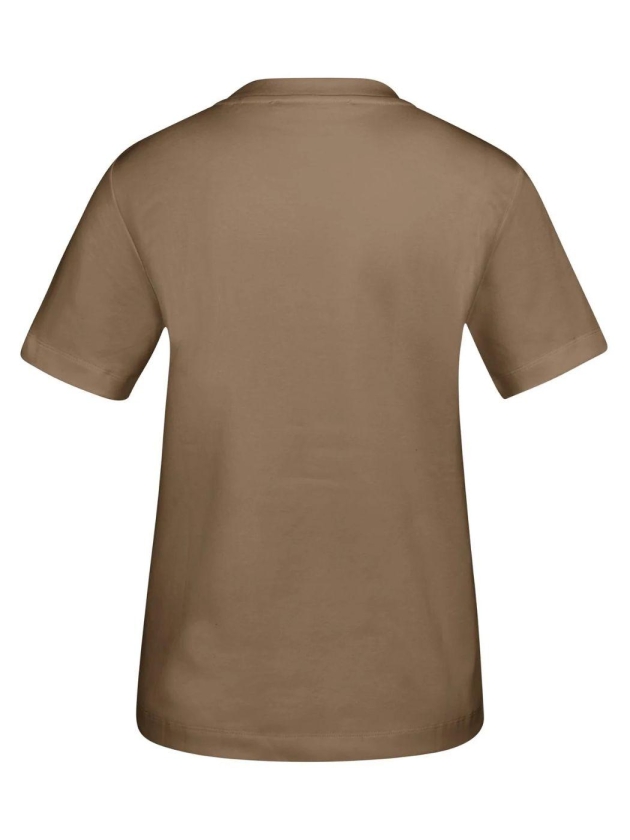 Yaya Basic T-shirt met korte mouwen 906172 Teak brown melange