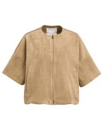 Yaya Oversized su?de jasje met kort 81018 Otter brown