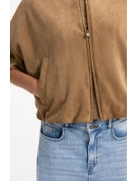 Yaya Oversized su?de jasje met kort 81018 Otter brown