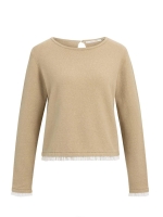 Yaya Trui van fijn garen met geweve 613152 Cornstalk brown mel