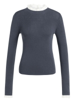 Yaya Aansluitende ribgebreide trui 939302 Odyssey gray mel