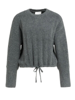 Yaya Ribgebreide trui met vleermuis 99086 Grey melange
