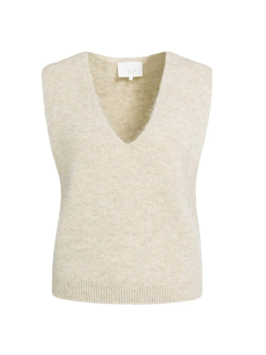 Yaya Spencer met diepe V-hals 990832 light beige mel