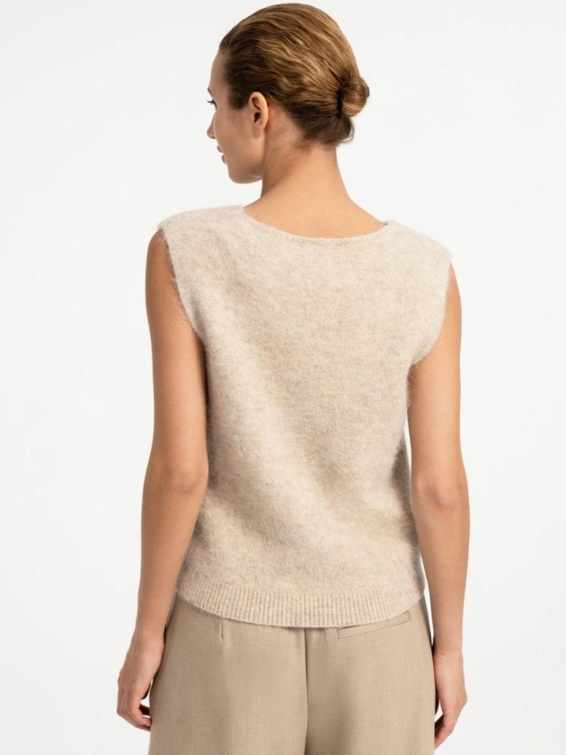 Yaya Spencer met diepe V-hals 990832 light beige mel