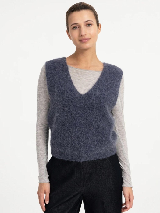 Yaya Spencer met diepe V-hals 939302 Odyssey gray mel