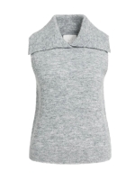 Yaya Mouwloze trui met kraag 99085 Medium grey mel