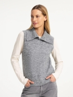 Yaya Mouwloze trui met kraag 99085 Medium grey mel