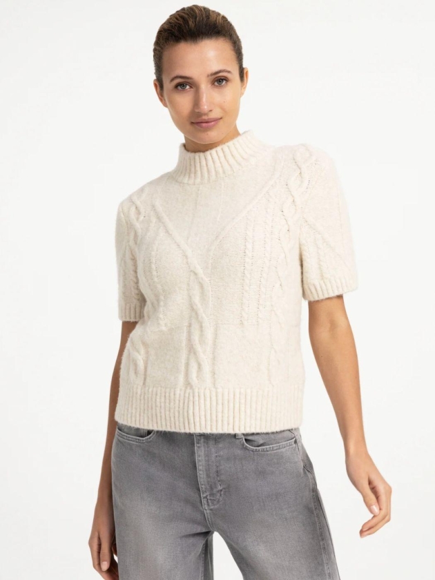 Yaya Kabeltrui met korte mouwen 990802 Off white mel