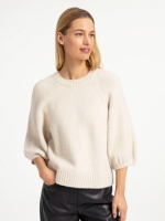 Yaya Trui met mouwen met textuur 990802 Off white mel
