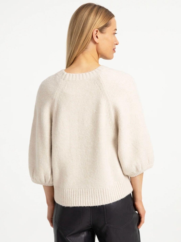 Yaya Trui met mouwen met textuur 990802 Off white mel
