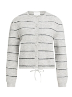 Yaya Gebreid gestreept vest met lan 99085 Medium grey mel